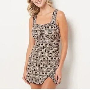 Ambernoon II by Dr Erum Ilyas UPF50 Wide Strap Swim Dress